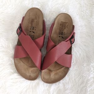 Birkenstock Birkis Cranberry Criss Cross Slides Ladies 10 EU 41